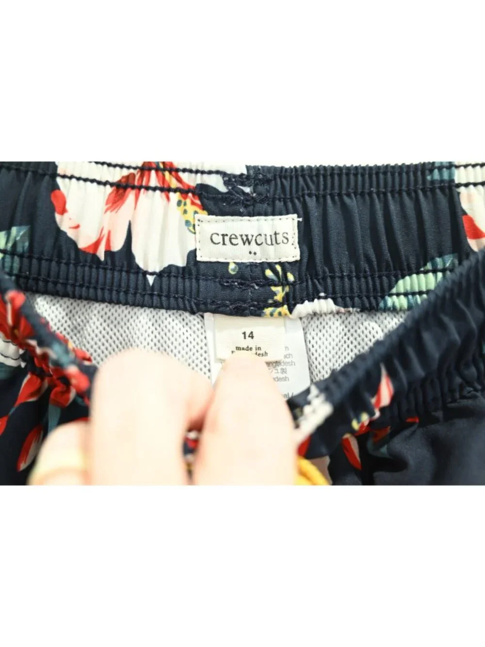 Crewcuts Boys Hawaiian Floral Swim Trunks Navy Tropical Board Shorts Size 14